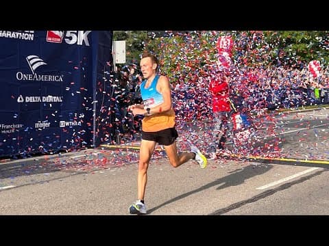 Jake Bertelsen wins the 2024 OneAmerica 500 Festival Mini-Marathon