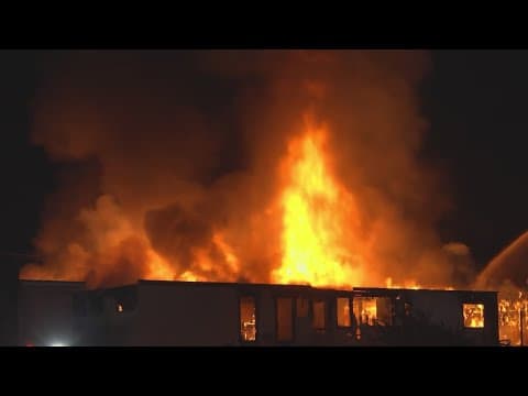 Firefighter injured battling massive fire at abandoned building in southwest Houston