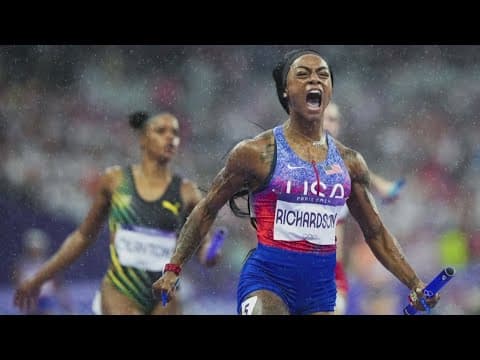 Sha'Carri Richardson nailed a gold medal in women's 4x100 meter relay at the Paris Olympics