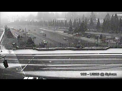 Live look: Snow falling across Portland