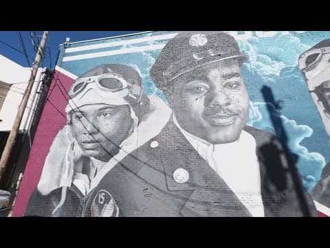 Kokomo paints massive mural highlighting 5 Tuskegee men who fought in World War II