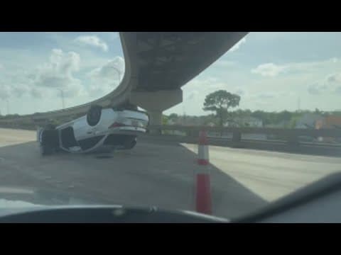 I-10 traffic snarled near St. Bernard Ave. after report of shots fired; overturned car