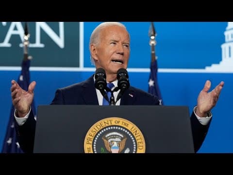 Biden says during press conference he's going to 'complete the job' despite calls to bow out