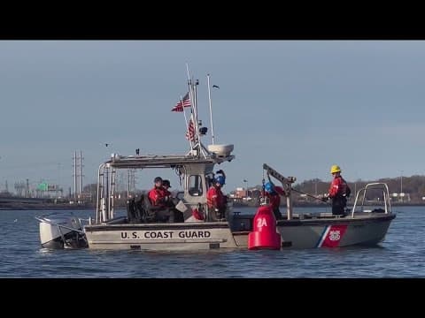 Crews creating temporary bridge passage in Baltimore