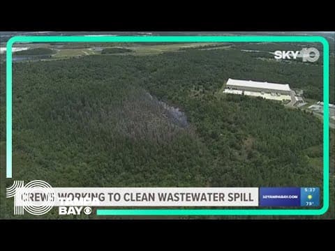 Crews in Lakeland working to clean wastewater spill in wetland