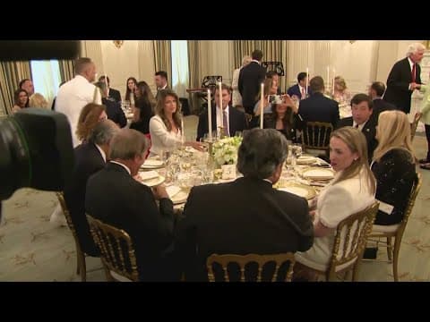 President Trump hosts new Kennedy Center board at the White House for dinner