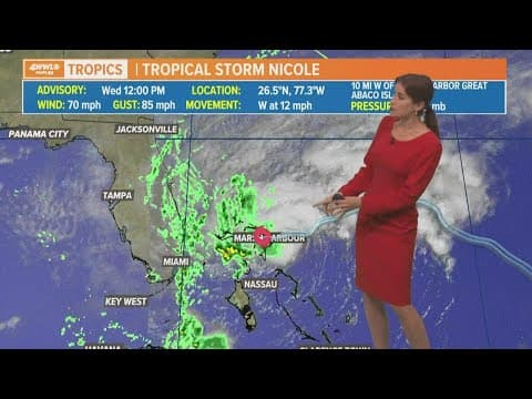 Wednesday noon update: Tropical Storm Nicole gets closer to Florida
