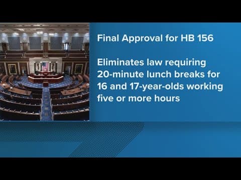 Final approval for bill to eliminate mandatory lunch breaks – 12 days until end of legislative sessi