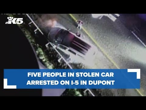 Five people in stolen car arrested on I-5 South