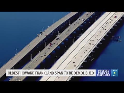 Oldest Howard Frankland Bridge span to be demolished
