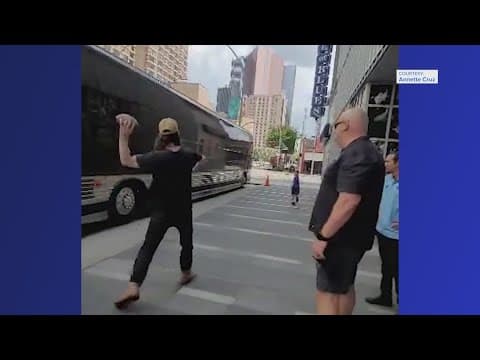 Actor Keanu Reeves plays catch with 9-year-old Houston boy