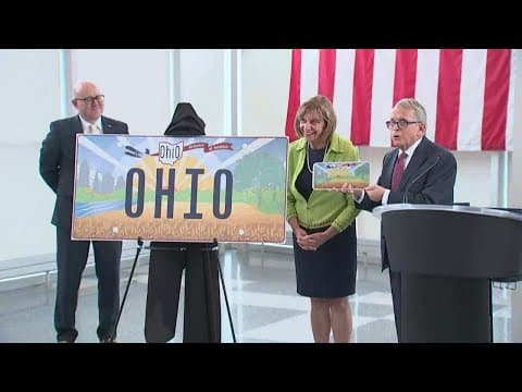 DeWine reveals new Ohio license plate design