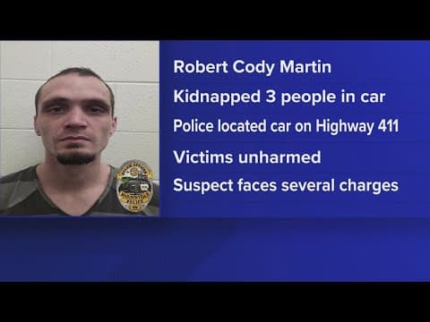 Man taken into custody, charged with 3 counts of kidnapping after stealing vehicle