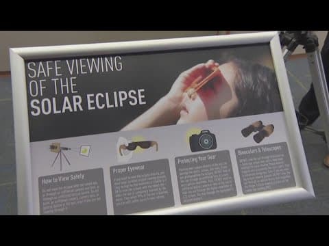 Solar eclipse safety with glasses and viewer