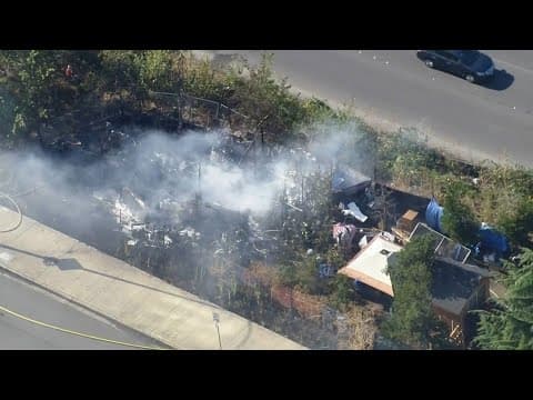 Watch: Crews battle fire in South Lake Union