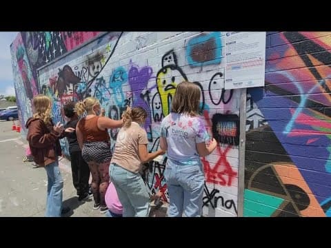 Spray painting is not a crime at Alley Art Wall in Carlsbad