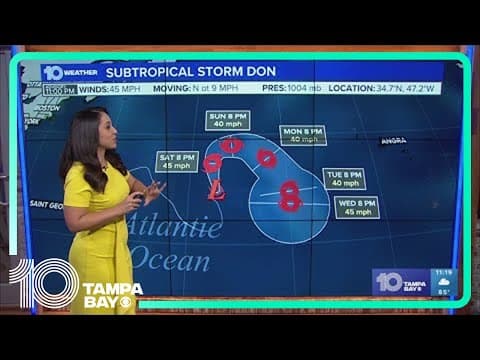 Tracking the Tropics: Subtropical Storm Don sitting in north central portion of Atlantic