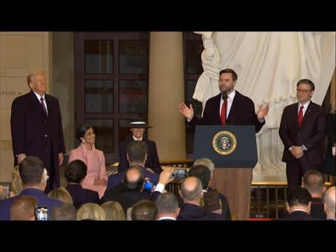 J.D. Vance speaks in Emancipation Hall during Donald Trump's presidential inauguration