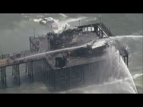 Oceanside Pier one day after fire erupted on iconic landmark