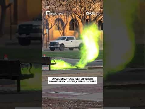An explosion at a substation caused green and yellow flames to burst from a man hole at Texas Tech