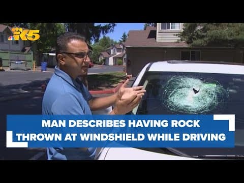 Man describes having rock thrown at his windshield while driving on I-5 in Seattle
