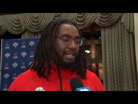 Donovan Jackson speaks ahead of the Cotton Bowl against Texas