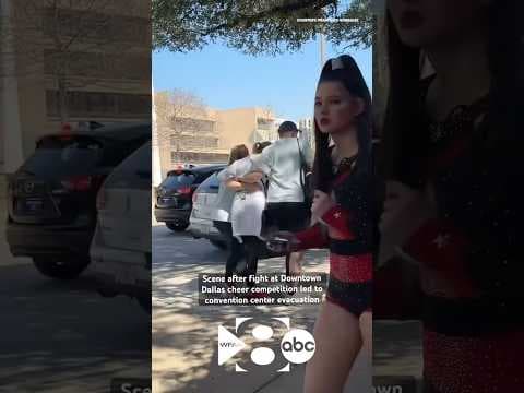 Video showed the scene after a fight led to a chaotic evacuation  at a cheer competition in Dallas