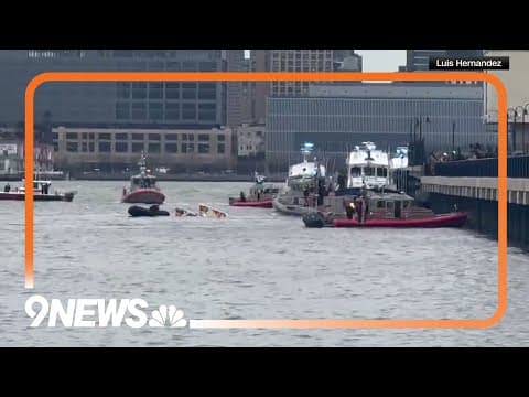 Helicopter crashes into Hudson River in New York City