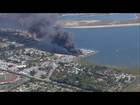 Structure fire near Campland on the Bay in Pacific Beach