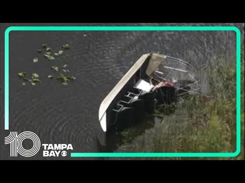 Airboat flips in Florida Everglades