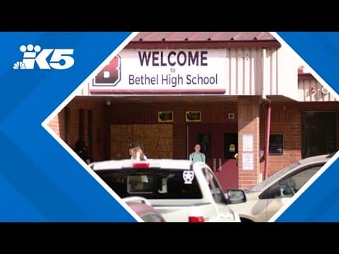 Police find stolen vehicle crashed into front doors of Bethel High School