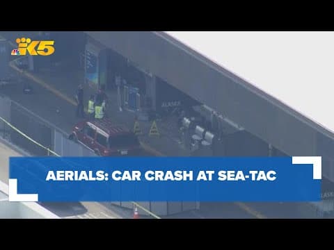 Aerials: Car crash at Sea-Tac Airport