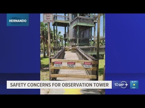 Florida observation tower at risk of falling over is shut down until further notice