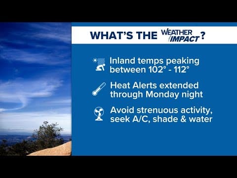 Excessive heat warnings & alerts extended through Monday across San Diego County