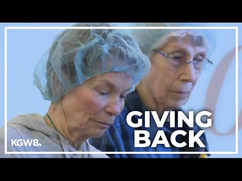 Seniors at Mary's Woods Retirement Community in Lake Oswego pack thousands of food boxes