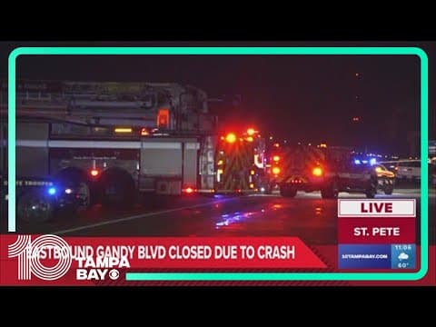 Eastbound lanes of Gandy Blvd. closed due to pedestrian crash
