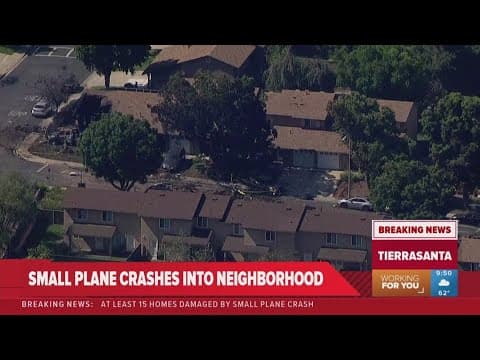 Aerial view of San Diego neighborhood where plane crashed