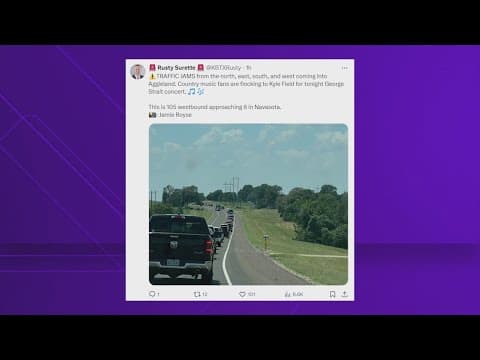 Fans stuck in traffic while trying to get to College Station to see historic George Strait concert