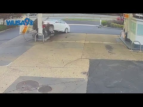 Carjacker in custody after crashing into Fairfax Co. gas pump