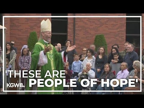 Congregants gather outside Salem church to worship after it was damaged by fire
