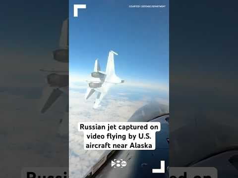 Russian jet captured on video flying by U.S. aircraft near Alaska