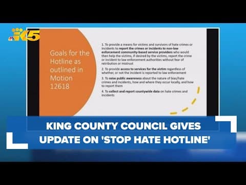 King County Council updates progress on 'Stop Hate Hotline' workgroup