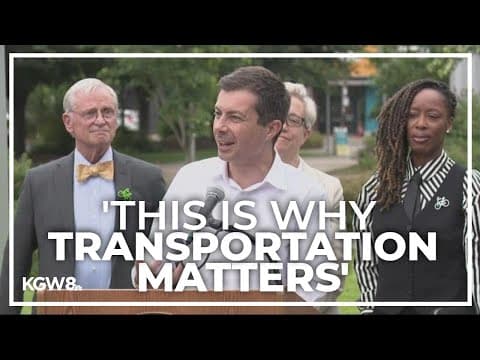 Transportation Secretary Pete Buttigieg visits Portland, touring 82nd Avenue