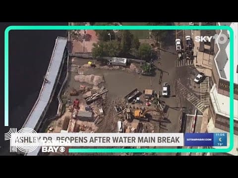 Crews repair water main break in Downtown Tampa