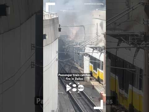 SPARKS FLY 🔥| Passengers aboard a DART train near Downtown Dallas caught fire