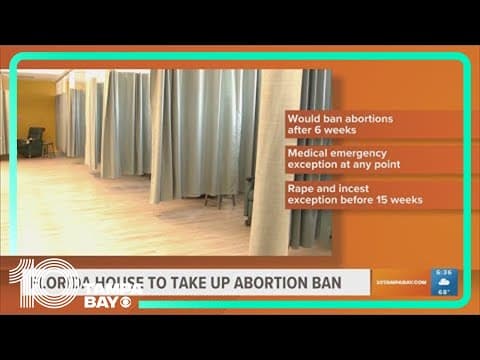 Florida House to consider 6-week abortion ban on Thursday