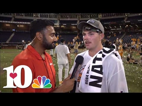 Cal Stark speaks after CWS National Championship win
