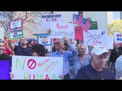 'Not My President's Day': Protestors gather to speak out against Trump in downtown Tampa