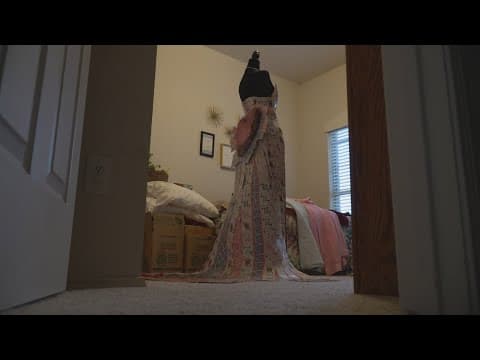 Texas teenager makes 7-foot dress out of playing cards