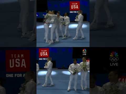 What are those shiny jackets being worn by Team USA gymnasts?